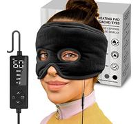 sticro Sinus Relief Mask Moist Heat with 3 Temp Settings, Ex-Large Headache Mask Electric Face Heating Pad for Sinus Pressure Relief, Migraine, Tension Headache Relief Black