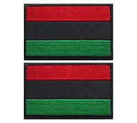 stidsds 2 Pack Afro American Flag Patch Pan African Flags Embroidered Patches Black Liberation Flags Military Tactical Patch for Clothes Hat Backpacks Pride Decorations