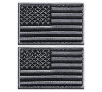 Stidsds 2 Pack American Flag Patch, Black USA Flags Embroidered Patches, US Military Tactical Patch for Clothes Hat Backpacks Pride Decorations