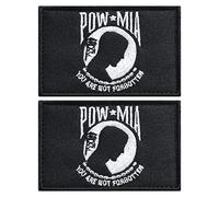 stidsds 2 Pack American US POW MIA Flag Patch USA POW MIA Flags Embroidered Patches United States Military Flags Army Tactical Patch for Clothes Hat Backpacks Pride Decorations