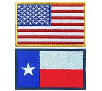 stidsds 2 Pack American US Texas Flag Patch USA Texas State Flags Embroidered Patches United States Flags Military Tactical Patch for Clothes Hat Backpacks Pride Decorations