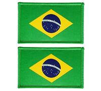 stidsds 2 Pack Brazil Flag Patch Brazil Flags Embroidered Patches Brazilian Flags Military Tactical Hook and Loop Fastener Patch for Clothes Hat Backpacks Pride Decorations