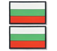 stidsds 2 Pack Bulgaria Flag Patch Bulgarian Military Tactical Patch Bulgaria Flags PVC Hook and Loop Fastener Patches for Clothes Hat Backpacks Pride Decorations