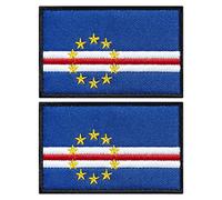 stidsds 2 Pack Cape Verde Flag Patch Cape Verde Flags Embroidered Patches Cape Verde Flags Military Tactical Patch for Clothes Hat Backpacks Pride Decorations