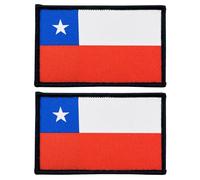 stidsds 2 Pack Chile Flag Patch Chile Flags Embroidered Patches Chilean Flags Military Tactical Hook and Loop Fastener Patch for Clothes Hat Backpacks Pride Decorations
