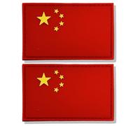 stidsds 2 Pack China Flag Patch Chinese Military Tactical Patch China Flags PVC Hook and Loop Fastener Patches for Clothes Hat Backpacks Pride Decorations