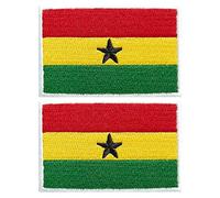 stidsds 2 Pack Ghana Flag Patch Ghana Flags Embroidered Patches Ghanaian Flags Military Tactical Patch for Clothes Hat Backpacks Pride Decorations