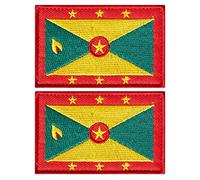 stidsds 2 Pack Grenada Flag Patch Grenada Flags Embroidered Patches Grenadian Flags Military Tactical Patch for Clothes Hat Backpacks Pride Decorations