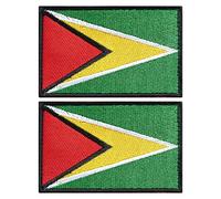 stidsds 2 Pack Guyana Flag Patch Guyana Flags Embroidered Patches Guyanese Flags Military Tactical Patch for Clothes Hat Backpacks Pride Decorations