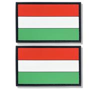 stidsds 2 Pack Hungary Flag Patch Hungarian Military Tactical Patch Hungary Flags PVC Hook and Loop Fastener Patches for Clothes Hat Backpacks Pride Decorations