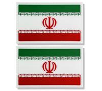 stidsds 2 Pack Iran Flag Patch Iranian Military Tactical Patch Iran Flags PVC Hook and Loop Fastener Patches for Clothes Hat Backpacks Pride Decorations