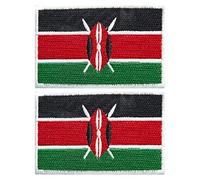 stidsds 2 Pack Kenya Flag Patch Kenya Flags Embroidered Patches Kenyan Flags Military Tactical Patch for Clothes Hat Backpacks Pride Decorations