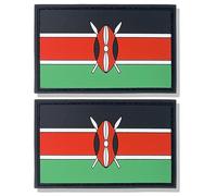 stidsds 2 Pack Kenya Flag Patch Kenyan Military Tactical Patch Kenya Flags PVC Hook and Loop Fastener Patches for Clothes Hat Backpacks Pride Decorations