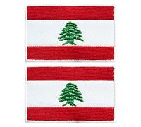 stidsds 2 Pack Lebanon Flag Patch Lebanon Flags Embroidered Patches Lebanese Flags Military Tactical Patch for Clothes Hat Backpacks Pride Decorations