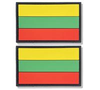 stidsds 2 Pack Lithuania Flag Patch Lithuanians Military Tactical Patch Lithuania Flags PVC Hook and Loop Fastener Patches for Clothes Hat Backpacks Pride Decorations