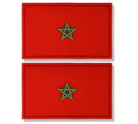 stidsds 2 Pack Morocco Flag Patch Moroccans Military Tactical Patch Morocco Flags PVC Hook and Loop Fastener Patches for Clothes Hat Backpacks Pride Decorations
