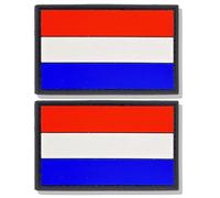 stidsds 2 Pack Netherlands Flag Patch Dutch Military Tactical Patch Netherlands Flags PVC Hook and Loop Fastener Patches for Clothes Hat Backpacks Pride Decorations