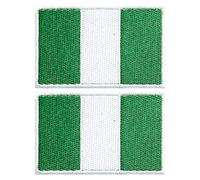 stidsds 2 Pack Nigeria Flag Patch Nigeria Flags Embroidered Patches Nigerian Flags Military Tactical Patch for Clothes Hat Backpacks Pride Decorations