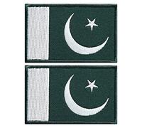 stidsds 2 Pack Pakistan Flag Patch Pakistan Flags Embroidered Patches Pakistani Flags Military Tactical Patch for Clothes Hat Backpacks Pride Decorations