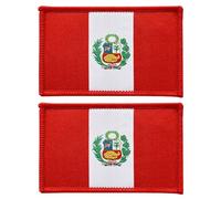 stidsds 2 Pack Peru Flag Patch Peru Flags Embroidered Patches Peruvian Flags Military Tactical Hook and Loop Fastener Patch for Clothes Hat Backpacks Pride Decorations
