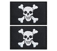 stidsds 2 Pack Pirate Jolly Roger Flag Patch Pirate Jolly Roger Flags Embroidered Patches Pirate Flags Military Tactical Patch for Clothes Hat Backpacks Pride Decorations