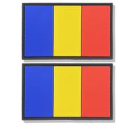 stidsds 2 Pack Romania Flag Patch Rumanian Military Tactical Patch Romania Flags PVC Hook and Loop Fastener Patches for Clothes Hat Backpacks Pride Decorations