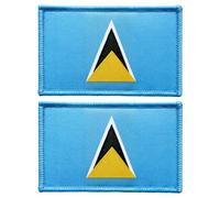 stidsds 2 Pack Saint Lucia Flag Patch Saint Lucia Flags Embroidered Patches Saint Lucia Flags Military Tactical Hook and Loop Fastener Patch for Clothes Hat Backpacks Pride Decorations