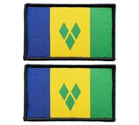 stidsds 2 Pack Saint Vincent and The Grenadines Flag Patch Saint Vincent and The Grenadines Flags Embroidered Patches Flags Military Tactical Hook and Loop Fastener Patch
