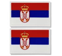 stidsds 2 Pack Serbia Flag Patch Serbian Military Tactical Patch Serbia Flags PVC Hook and Loop Fastener Patches for Clothes Hat Backpacks Pride Decorations