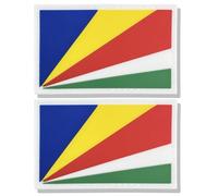 Stidsds 2 Pack Seychelles Flag Patch - Seychelles Military Tactical PVC Hook and Loop Fastener Patches for Clothes, Hat, Backpacks, Pride Decorations