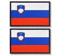 stidsds 2 Pack Slovenia Flag Patch Slovenian Military Tactical Patch Slovenia Flags PVC Hook and Loop Fastener Patches for Clothes Hat Backpacks Pride Decorations