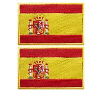 stidsds 2 Pack Spain Flag Patch Spain Flags Embroidered Patches Spanish Flags Military Tactical Patch for Clothes Hat Backpacks Pride Decorations