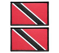 stidsds 2 Pack Trinidad Flag Patch Trinidad and Tobago Flags Embroidered Patches Trinidad Flags Military Tactical Hook and Loop Fastener Patch for Clothes Hat Backpacks Pride Decorations