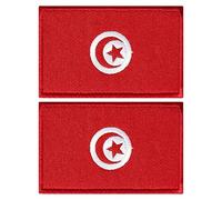 stidsds 2 Pack Tunisia Flag Patch Tunisia Flags Embroidered Patches Tunisian Flags Military Tactical Patch for Clothes Hat Backpacks Pride Decorations