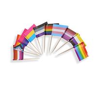 stidsds Pride Rainbow Cupcake Toppers Flags Set Mini Small Gay LGBTQ Toothpick Stick Flag Decoration(100 pcs)