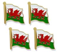 stidsds Welsh Flag Pin - Welsh Flags Pins Lapel Wales Flag Enamel Lapel Pin Men Women Suit & Waving Patriotic Metal Badge Souvenir Hat Backpacks Decoration(4 Pack), Metal, alloy