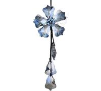 Stiesy 1 Pcs Dark Gray Crystal Flower Glass Pendant Hanging Ornament Crystal Sun Catcher Ornament for Wall Window Car Decoration