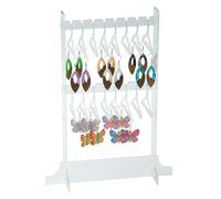 Stiesy 1 Set 2 Layers Earring Holder with 8 Coat Hangers, Jewellry Stand Jewellery Organizer Stand Necklace Earring Holder Transparent Acrylic Mini Coat Hangers Long Earring Display Rack And Storage