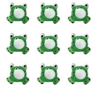Stiesy 10 Pcs Handmade Lampwork Frog Beads with 1.6mm Hole Cute Green 3D Animal Shape Spacer Loose Beads Bulk for DIY Keychain Jewelry Making Kawaii Accessories