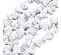 Stiesy 10 Strands Natural White Howlite Beads Chips Irregular Gemstone Beads Chakra Stone Chip Bead Healing Crystal Spacer Beads for Jewellry Making Bracelet Crafts Necklace DIY