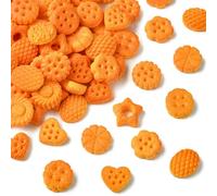 Stiesy 100 Pcs Biscuit Slime Charms Realistic Food Decoden Pieces Cute Resin Flatback Beads for Earrings Making DIY Craft and Ornament Scrapbooking