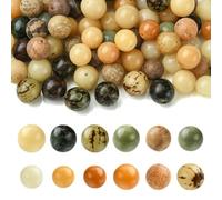 Stiesy 100 Pcs Bodhi Wood Round Beads 9~13mm Handmade Polished Spacer Beads Wooden Loose Beads Crafts Wooden Spacer Beads for Macrame Rosary Necklace Bracelet Hair DIY Craft Handmade Decor