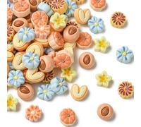 Stiesy 100 Pcs Imitation Food Cute Resin Slime Charms Cabochons Cakes Pastries Scone Cookies Dessert Shape No Hole Charm Beads for DIY Craft Jewelry Making Hair Clips