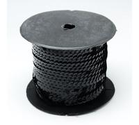 Stiesy 100 Yards Black Sequin Beads Strip Flat Round 6mm Sequin Beaded Paillette Trim String Chain Roll for Jewellry Making Ribbon Sewing Costumes Ornament