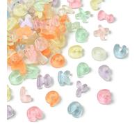 Stiesy 100Pcs Randomly Mixed Letter Slime Charms Beads No Hole Beads Translucent Resin Mini Decoden Cabochons Alphabet Nail Art Charms for Nail Decor DIY Craft Jewellry Making Hair Clips