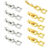 Stiesy 10Pcs 2 Colors Brass Rectangle Fold Over Clasps 19mm Extender Clasps for DIY Bracelet Necklaces Jewelry Making Crafts Supplies