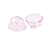 Stiesy 10Pcs Glass Trumpet Flower Bead Cone 20mm Beads Pink Floral End Caps Transparent Spacer Beads for Wind Chimes Jewellery Making Bracelet Earring Necklace Crafting