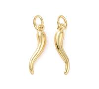 Stiesy 10Pcs Golden Hot Pepper Enamel Charms Twisted Chili Pendant Charm Long-Lasting Gold Plated 3D Food Vegetable Brass Charms for Jewellry Making Bracelet Necklace Crafts Earring DIY