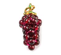 Stiesy 10Pcs Grape Gemstone Pendants Charms Natural Garnet Cluster Fruit Charm Crystal Stone Purple Grapes Charms for Jewellery Bracelet Crafts Necklace Earrings Making
