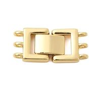 Stiesy 10Pcs Rectangle Folding Buckle Clasps, Small Foldover Extension Clasp Golden Brass Jewelry Extender Clasps for Bracelet DIY Crafting Necklace
